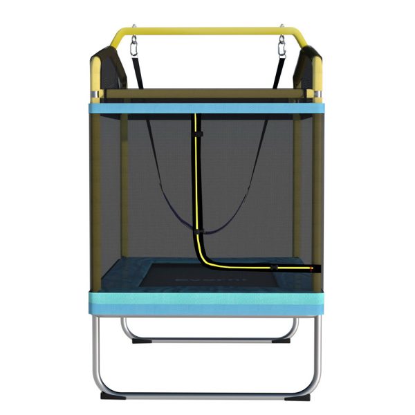 6FT Trampoline for Kids w/ Enclosure Safety Net Swing Rectangle Yellow