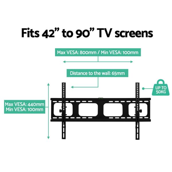 TV Wall Mount Bracket for 42″-90″ LED LCD TVs Tilt Slim Flat Low Profile