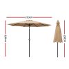 Outdoor Umbrella Umbrellas Beach Pole Garden Tilt Sun Patio UV 2.7m – Beige