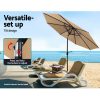 Outdoor Umbrella Umbrellas Beach Pole Garden Tilt Sun Patio UV 2.7m – Beige