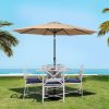 Outdoor Umbrella Umbrellas Beach Pole Garden Tilt Sun Patio UV 2.7m – Beige