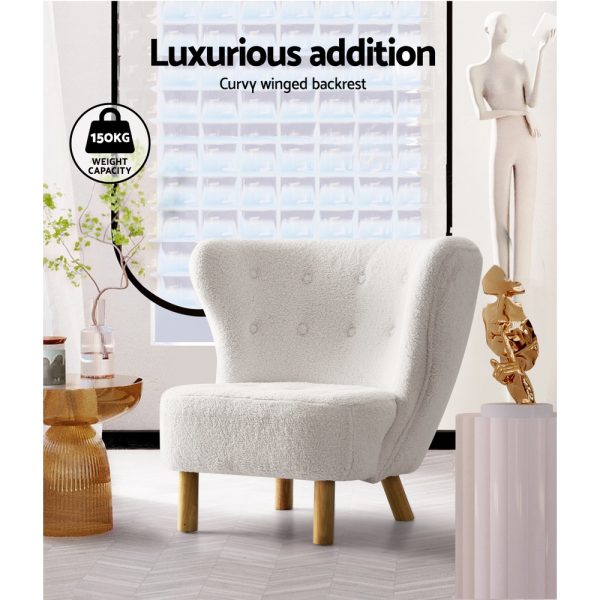 Armchair Lounge Accent Chair Armchairs Couch Chairs Sofa Bedroom – White