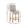 2x Bar Stools Linen Upholstered Chairs