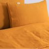 Elan Linen 100% Egyptian Cotton Vintage Washed 500TC Charcoal Single Quilt Cover Set – KING, Mustard