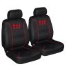 Universal 60/25 Airbag Front Seat Cover Nobody Rides For Free – Black and Red