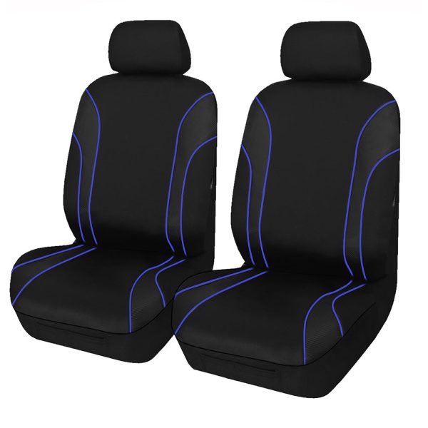 Universal Strident Front Seat Covers Size 30/35 – Black and Blue