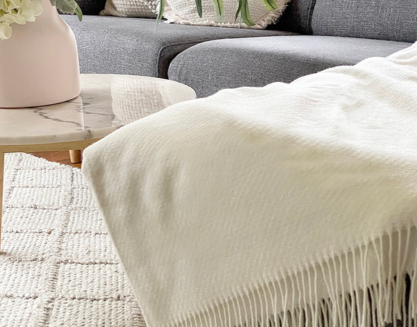 Chiswick Throw – Merino Wool/Cashmere – Ivory