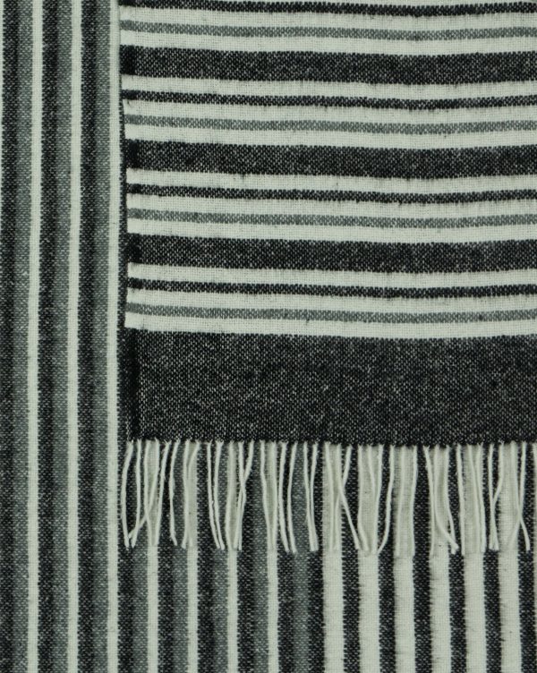 Richmond Throw – Reclaimed Wool Blend – Monochrome