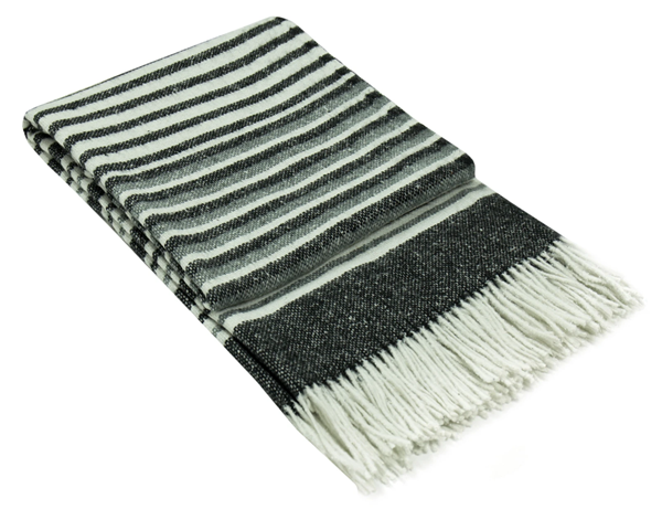 Richmond Throw – Reclaimed Wool Blend – Monochrome