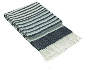 Richmond Throw – Reclaimed Wool Blend – Navy