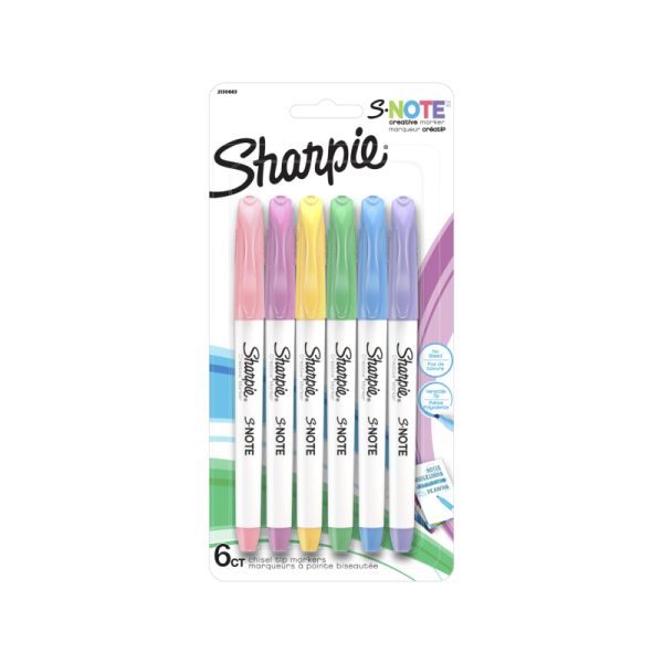 SHARPIE S-Note Pastel Pack of 6 Box of 6