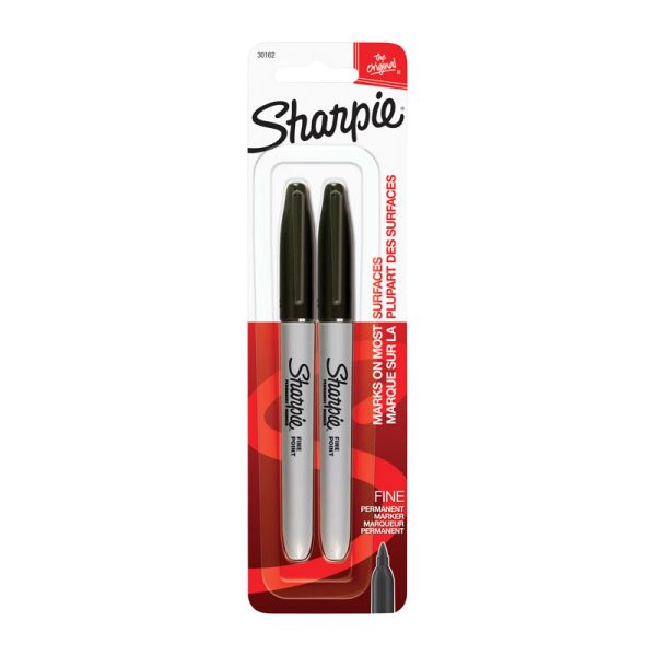 SHARPIE Permanent Marker Fine Point Black Pack 2 Box of 6