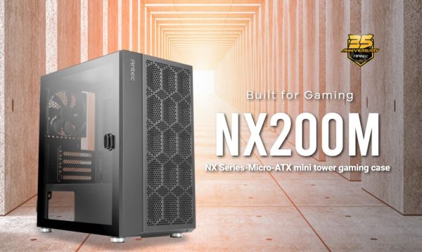 ANTEC m-ATX, ITX Value Case, Mesh Front for excellent cooling, Side Window, Fan Included, Radiator – NX200M