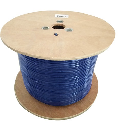 Cat6A Underground/External Shield Cable Roll 350m Blue Bare Copper Twisted Core PVC Jacket