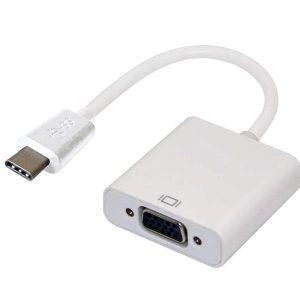 ASTROTEK Thunderbolt USB 3.1 Type C USB-C to VGA Adapter Converter Male to Female for Apple Macbook Chromebook Pixel White