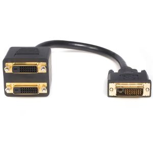 ASTROTEK DVI-D Splitter Cable 24+1 pins Male to 2x Female Gold Plated