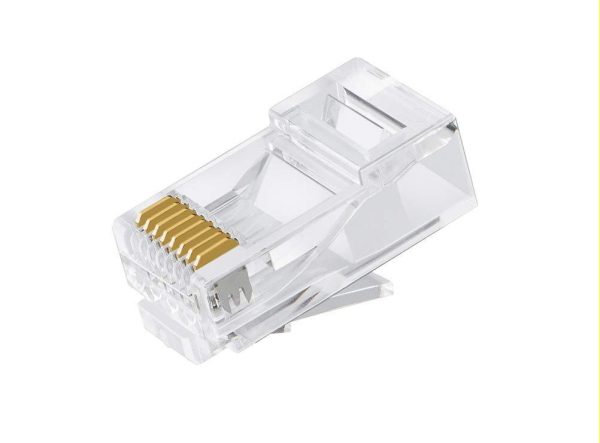 ASTROTEK CAT6 UTP -RJ45 Connector 8P8C Network Plug 3 Prong Blade 3U’ Gold plating 50pcs/bag