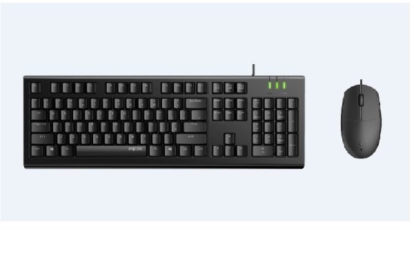 RAPOO X120pro – Wired Keyboard and Mouse Combo Optical Combo Black / 1600dpi / Spill Resistant