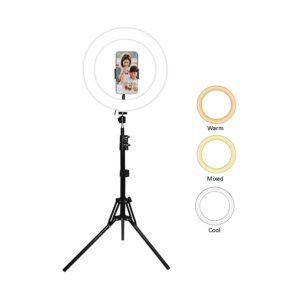 OTHER LED Ring Light SCX-818B 3 light colours 120 LED bulbs 360° up/down rotation Tripod 50-160cm 2m USB cord with holder