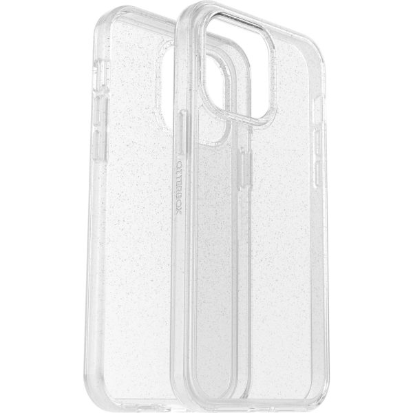 OTTERBOX Apple iPhone 14 Pro Max Symmetry Series Clear Antimicrobial Case – Stardust (Clear Glitter) (77-88658), 3X Military Standard Drop Protection