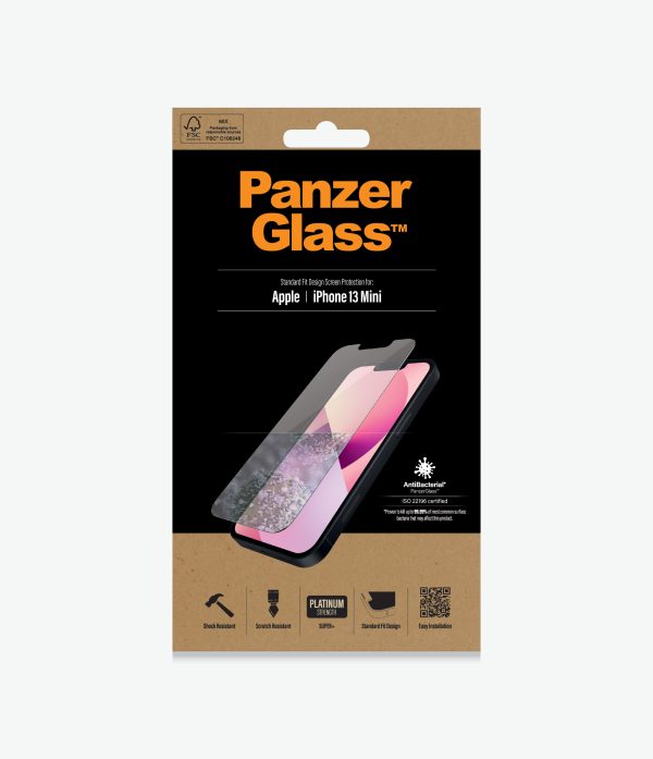 PANZER GLASS Standard Fit Screen Protector For Apple iPhone 13 Mini – Full Frame Coverage, Rounded Edges, Scratch, Shock resistant