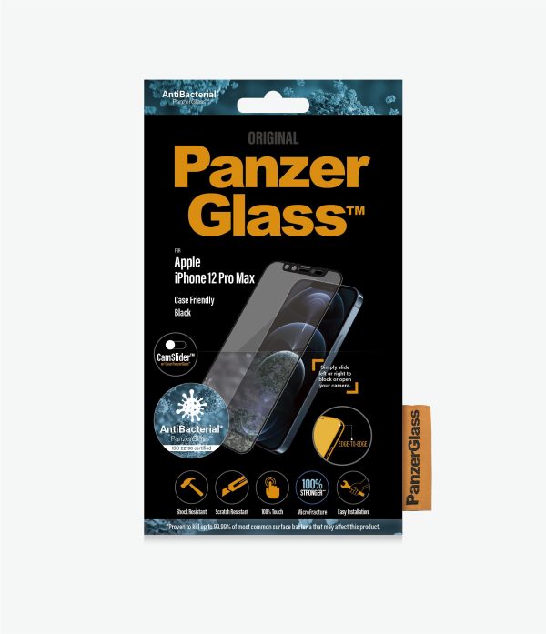 PANZER GLASS iPhone 12 Pro Max – Black – CamSlider  Screen Protector (2715) Easy to install