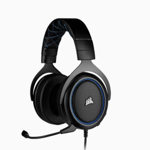 Corsair HS50 PRO Blue STEREO Gaming Headset, 50mm neodymium speaker, Optimized unidirectional microphone, Discord Certified