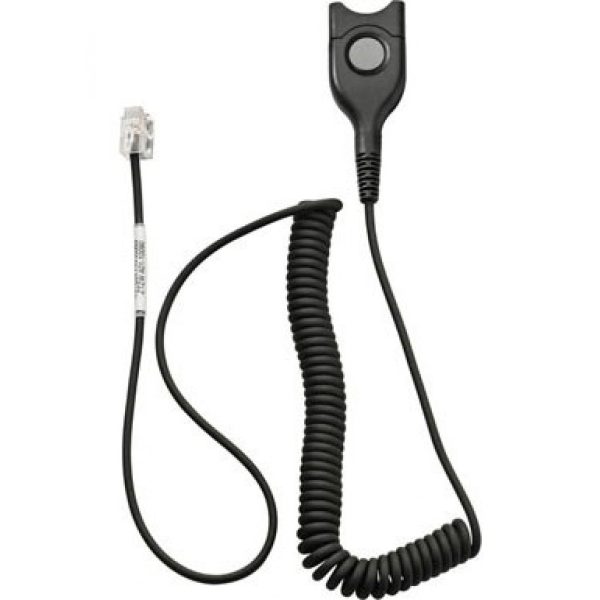 SENNHEISER Standard Bottom cable: EasyDisconnect to Modular Plug – Coiled cable – code 01 for direct connection to most phones