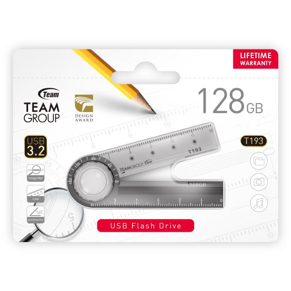 Team 193 USB3.2 Multifunction Flash Drive Magnifier, Ruler, Protractor – 128GB