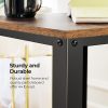 2-Tier Side Table with Storage Shelf with Metal Frame Rustic Brown