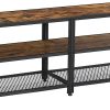 TV Stand for 60-Inch TV with Industrial Style Steel Frame Rustic Brown and Black