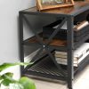 TV Stand for 60-Inch TV with Industrial Style Steel Frame Rustic Brown and Black