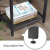 Rustic Brown Side Table with Mesh Shelf