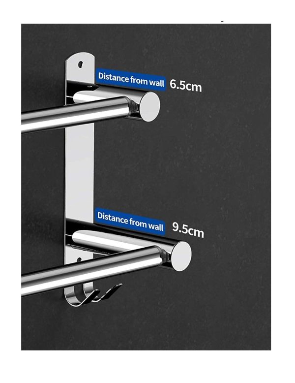 Stretchable 45-75 cm Towel Bar for Bathroom and Kitchen – Two Bars