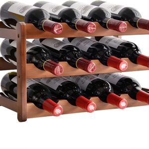 3-layer Bamboo Wine Storage Rack (12 bottles)