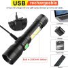 7 Modes Waterproof Rechargeable UV Light Flashlight Torch for Camping