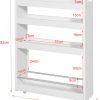 Slimline Rolling Storage Shelf, White