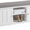 Shoe Cabinet Bench, White