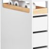 Storage Cart Narrow Cabinet Wheels Tray Drawers