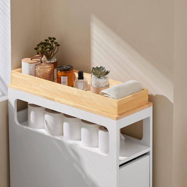 Storage Cart Narrow Cabinet Wheels Tray Drawers