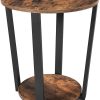 Industrial Iron Frame Round Coffee Table