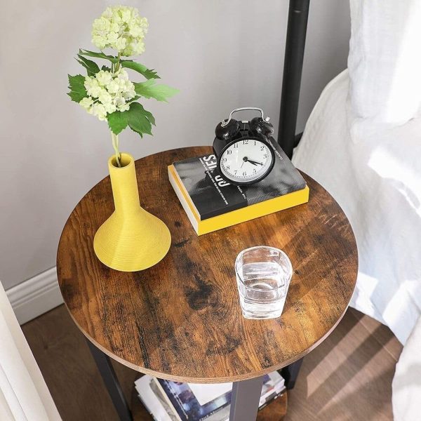 Industrial Iron Frame Round Coffee Table