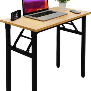 Sturdy and Heavy Duty Foldable Office Computer Desk (Teak, 80cm)