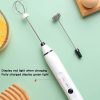 Rechargeable Electric Milk Frother Handheld (3 Speeds) – Silver