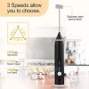 Rechargeable Electric Milk Frother Handheld (3 Speeds) – Silver