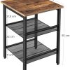 Side Table, 2 Mesh Shelves