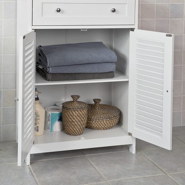 Freestanding Storage Cabinet with Doors/Drawer 60x87x35 cm