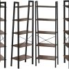 5 Tiers A-shaped Ladder Storage Shelf, Rustic, Brown