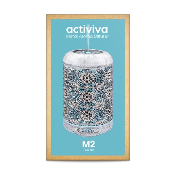 activiva 260ml Metal Essential Oil and Aroma Diffuser – White