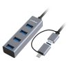 mbeat 4-Port USB 3.0 Hub with 2-in-1 USB 3.0 & USB-C Converter – 4-Port USB